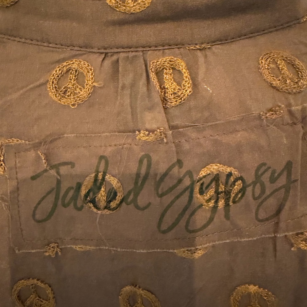 JADED Gypsy SM/MED 100% Cotton NWT army green TUNIC (2 left) listing 1 of 2 - Picture 6 of 10